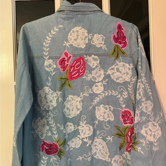 Vintage Drapers +Damon’s button up jacket embroidered lace/floral Size SMALL - Picture 2 of 14